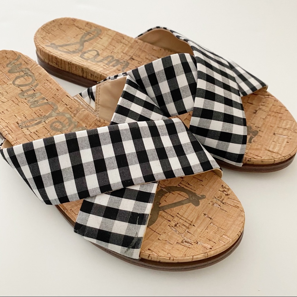 Sam Edelman Black and White Checkered Flats
